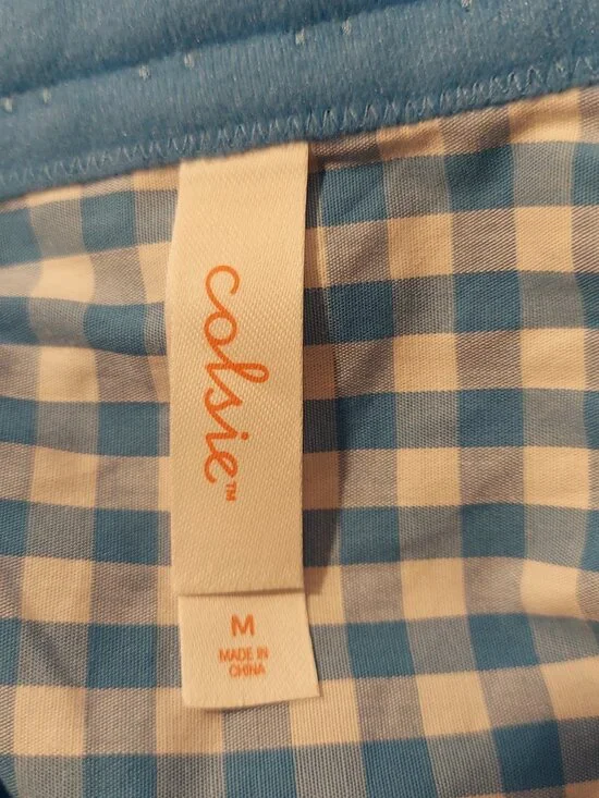 NWT Colsie Blue Gingham Bustier Crop Top Size M - Picture 5 of 6